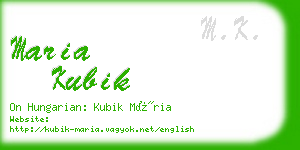 maria kubik business card